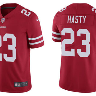Men's San Francisco 49ers #23 JaMycal Hasty 2021 Red Vapor Untouchable Limited Stitched Jersey