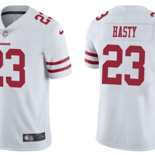 Men's San Francisco 49ers #23 JaMycal Hasty 2021 White Vapor Untouchable Limited Stitched Jersey