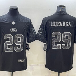Men's San Francisco 49ers #29 Talanoa Hufanga Black Reflective Limited Stitched Football Jersey