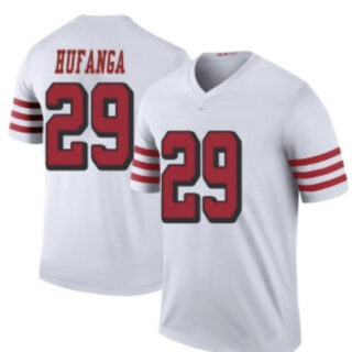 Men's San Francisco 49ers #29 Talanoa Hufanga White Stitched Football Jersey