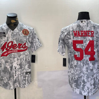 Men's San Francisco 49ers #54 Fred Warner 2024 Arctic Camo Salute To Service Stitched Baseball Jerseys