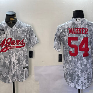 Men's San Francisco 49ers #54 Fred Warner 2024 Arctic Camo Salute To Service Stitched Baseball Jersey