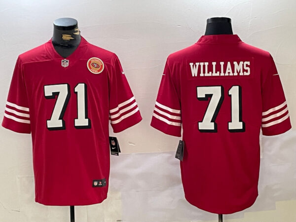 Men's San Francisco 49ers #71 Trent Williams Red Vapor Untouchable Limited Stitched Football Jerseys