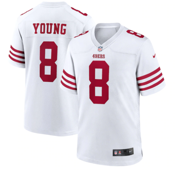 Men's San Francisco 49ers #8 Steve Young 2022 New White Stitched Game Jersey