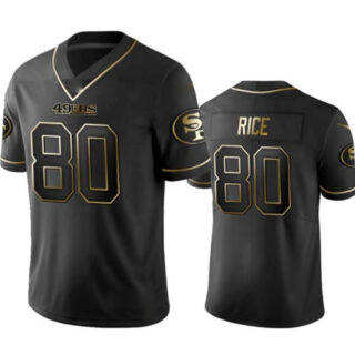 Men's San Francisco 49ers #80 Jerry Rice Black Gold Stitched Jersey