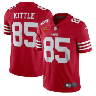 Men's San Francisco 49ers #85 George Kittle 2022 Red With 1-Star C Patch Vapor Untouchable Limited Stitched Football Jersey