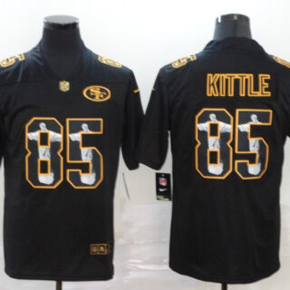 Men's San Francisco 49ers #85 George Kittle Jesus Faith Black Vapor Untouchable Stitched NFL Nike Limited Jersey