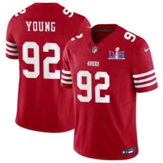 Men's San Francisco 49ers #92 Chase Young Red F.U.S.E. Super Bowl LVIII Patch Vapor Untouchable Limited Stitched Football Jersey