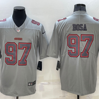 Men's San Francisco 49ers #97 Nick Bosa Grey Atmosphere Fashion Stitched Jersey