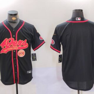 Men's San Francisco 49ers Black With Patch Cool Base Stitched Baseball Jerseys