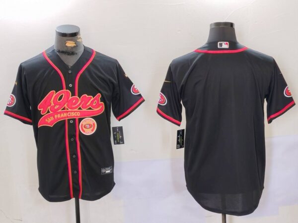 Men's San Francisco 49ers Black With Patch Cool Base Stitched Baseball Jerseys