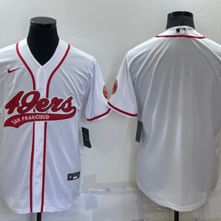 Men's San Francisco 49ers Blank White Cool Base Stitched Baseball Jersey
