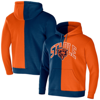 Men's San Francisco 49ers Navy Orange Split Logo Pullover Hoodie