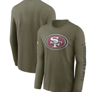 Men's San Francisco 49ers Olive 2022 Salute To Service Long Sleeve T-Shirt