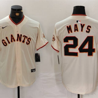 Men's San Francisco Giants #24 Willie Mays Cream 2024 Home Limited Stitched Baseball Jersey