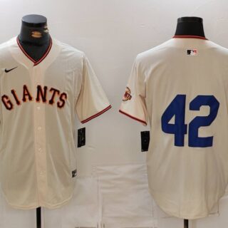 Men's San Francisco Giants #42 Jackie Robinson Cream Stitched Baseball Jersey