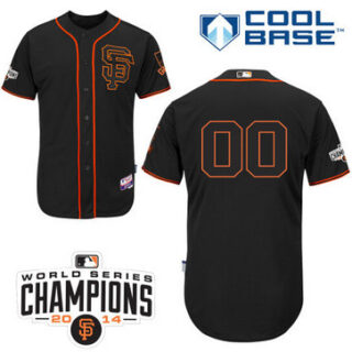 Men's San Francisco Giants Customized 2014 World Series Champion Patch Black Jersey