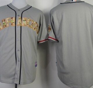 Men's San Francisco Giants Customized Gray With Camo Jersey