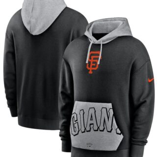 Men's San Francisco Giants Nike Black Heritage Tri Blend Pullover Hoodie