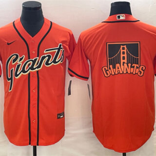 Men's San Francisco Giants Orange Team Big Logo Cool Base Stitched Baseball JerseyS