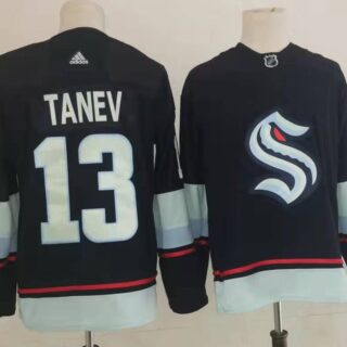 Men's Seattle Kraken #13 Brandon Tanev Navy Blue Adidas Stitched NHL Jersey