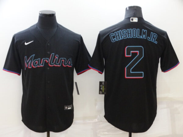 Men's Seattle Mariners #2 Jazz Chisholm Black Cool Base Stitched Jersey