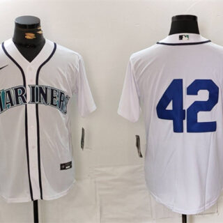 Men's Seattle Mariners #42 Jackie Robinson White Cool Base Stitched Jersey
