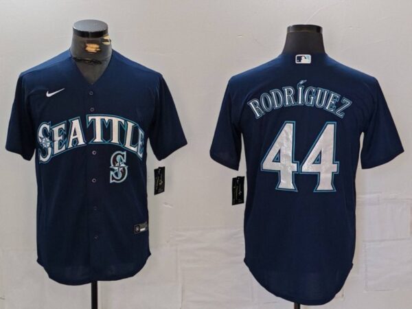 Men's Seattle Mariners #44 Julio Rodríguez Navy Cool Base Stitched Jerseys