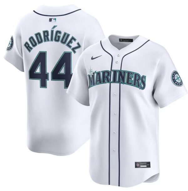 Men's Seattle Mariners #44 Julio Rodríguez White Home Limited Stitched Jersey
