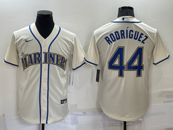 Men's Seattle Mariners #44 Julio Rodriguez Cream Cool Base Stitched Jerseys