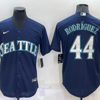 Men's Seattle Mariners #44 Julio Rodriguez Navy Blue Stitched MLB Cool Base Nike Jersey