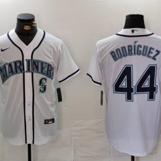 Men's Seattle Mariners #44 Julio Rodriguez White Cool Base Stitched Jerseys