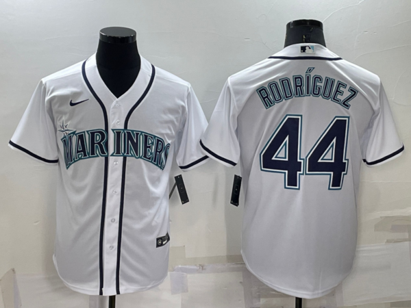 Men's Seattle Mariners #44 Julio Rodriguez White Cool Base Stitched Jerseys