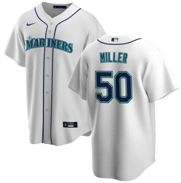 Men's Seattle Mariners #50 Edgar Martinez White Cool Base Stitched Jersey