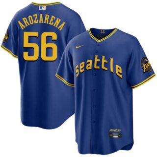 Men's Seattle Mariners #56 Randy Arozarena Royal City Connect Cool Base Stitched Baseball Jersey