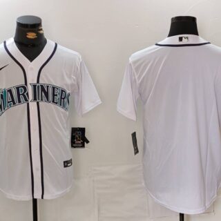 Men's Seattle Mariners Blank White Cool Base Stitched Jersey