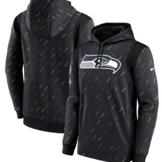 Men's Seattle Seahawks 2021 Charcoal Crucial Catch Therma Pullover Hoodie