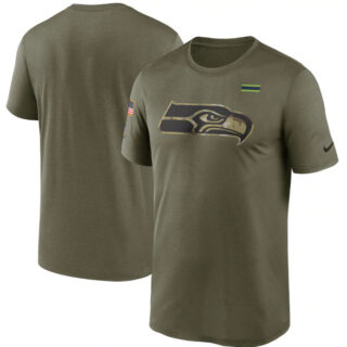 Men's Seattle Seahawks 2021 Olive Salute To Service Legend Performance T-Shirt