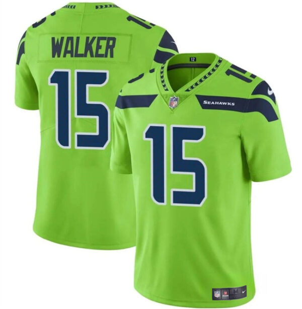 Men's Seattle Seahawks #15 P.J. Walker Green Vapor Limited Stitched Football Jersey