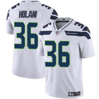 Men's Seattle Seahawks #36 George Holani White Vapor Limited Stitched Football Jersey