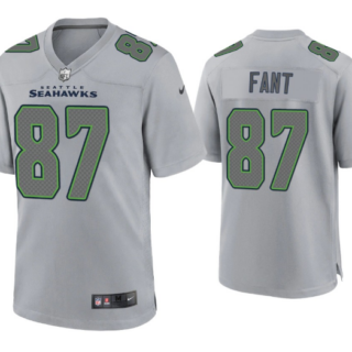Men's Seattle Seahawks #87 Noah Fant Grey Atmosphere Fashion Stitched Game Jersey