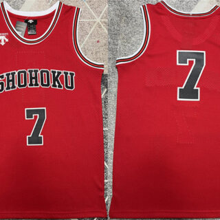 Men's Shohoku #7 Ryota Miyagi Red Stitched Basketball Jersey