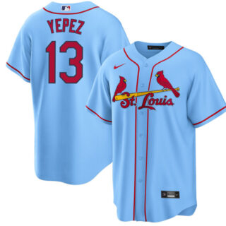 Men's St. Louis Cardinals #13 Juan Yepez Blue Cool Base Stitched Jersey