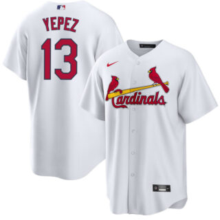 Men's St. Louis Cardinals #13 Juan Yepez White Cool Base Stitched Jersey