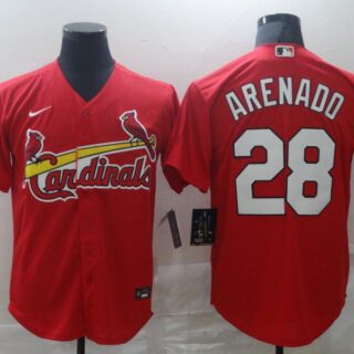 Men's St. Louis Cardinals #28 Nolan Arenado Red Stitched MLB Cool Base Nike Jersey