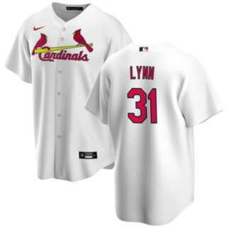 Men's St. Louis Cardinals #31 Lance Lynn White Cool Base Stitched Baseball Jersey