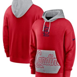 Men's St. Louis Cardinals Nike Red Gray Heritage Tri Blend Pullover Hoodie
