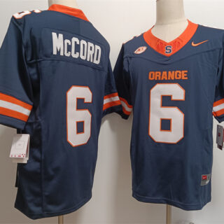 Men's Syracuse Orange #6 Kyle McCord Navy F.U.S.E. Stitched Basketball Jersey