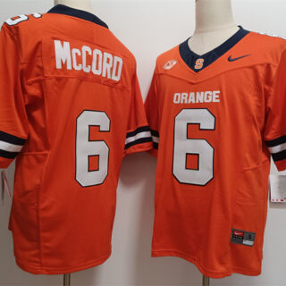 Men's Syracuse Orange #6 Kyle McCord Orange F.U.S.E. Stitched Basketball Jersey