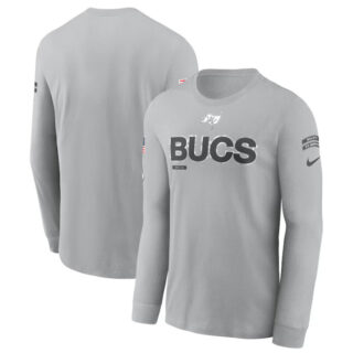 Men's Tampa Bay Buccaneers 2024 Gray Salute To Service Long Sleeve T-Shirt